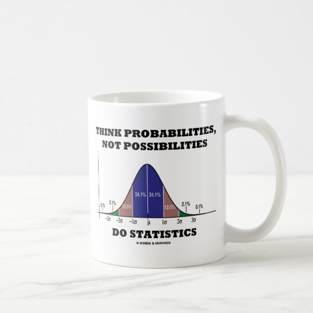 Think Probabilities, Not Possibilities Statistics Coffee Mug (Right)
