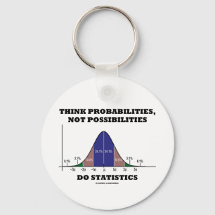 Think Probabilities, Not Possibilities Statistics Key Ring