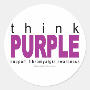 think PURPLE Fibromyalgia Classic Round Sticker