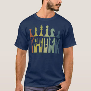 Think Retro Vintage Chess Pieces Player Gifts Ches T-Shirt