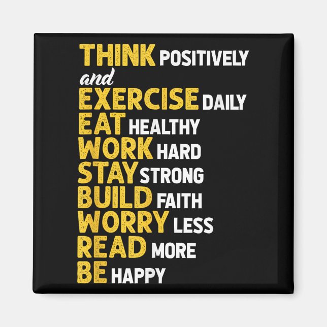 Think Sitively Exercise Daily Gym Workout Motivati Magnet (Front)