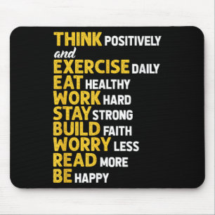 Think Sitively Exercise Daily Gym Workout Motivati Mouse Mat