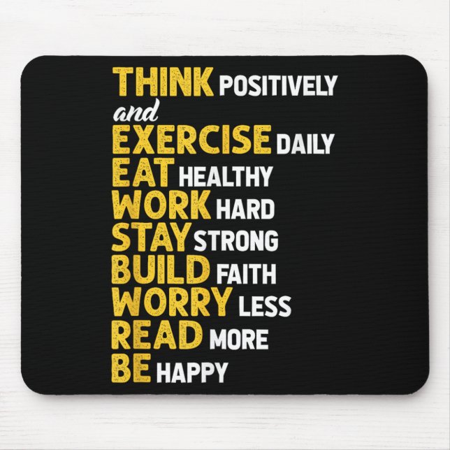 Think Sitively Exercise Daily Gym Workout Motivati Mouse Mat (Front)