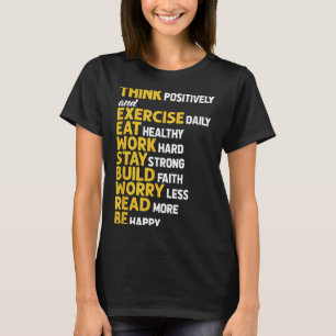 Think Sitively Exercise Daily Gym Workout Motivati T-Shirt
