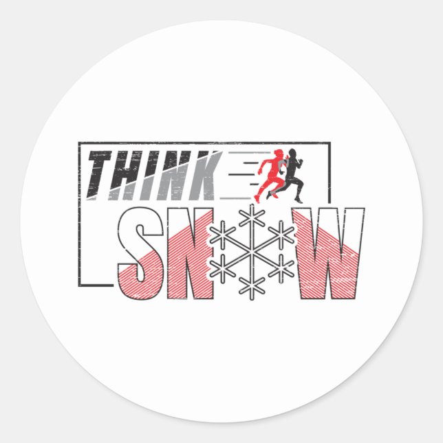 Think Snow - Funny Hot Weather Running Classic Round Sticker (Front)