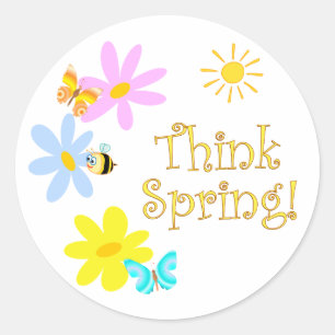Think Spring Classic Round Sticker