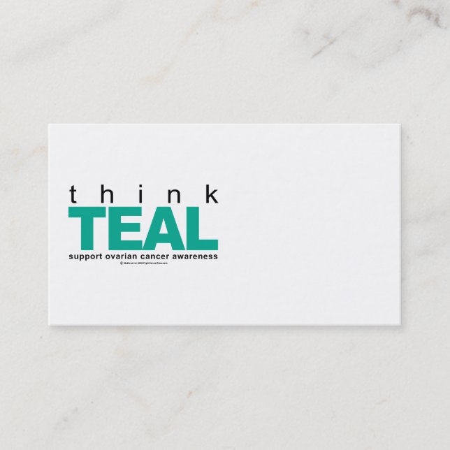 Think TEAL Ovarian Cancer Business Card (Front)