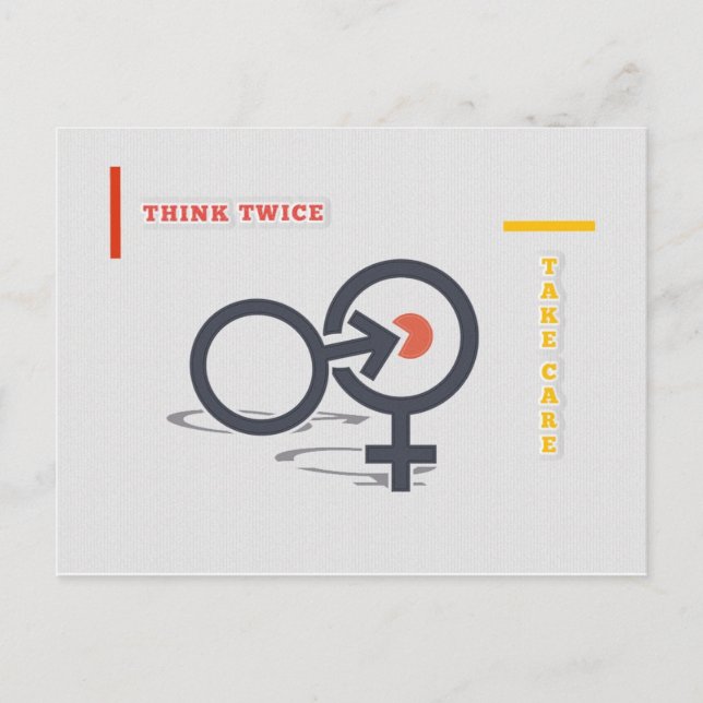 Think Twice & Take Care Postcard (Front)