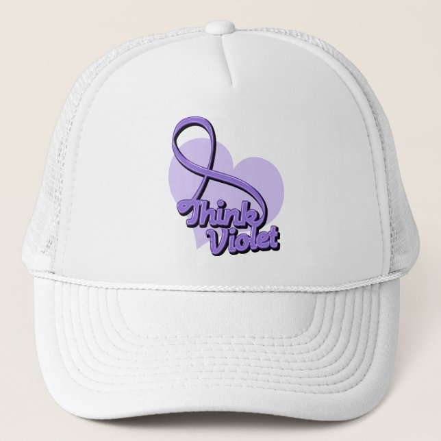 Think Violet Hodgkin's Lymphoma Trucker Hat (Front)