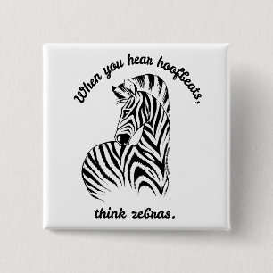 Think Zebras 15 Cm Square Badge