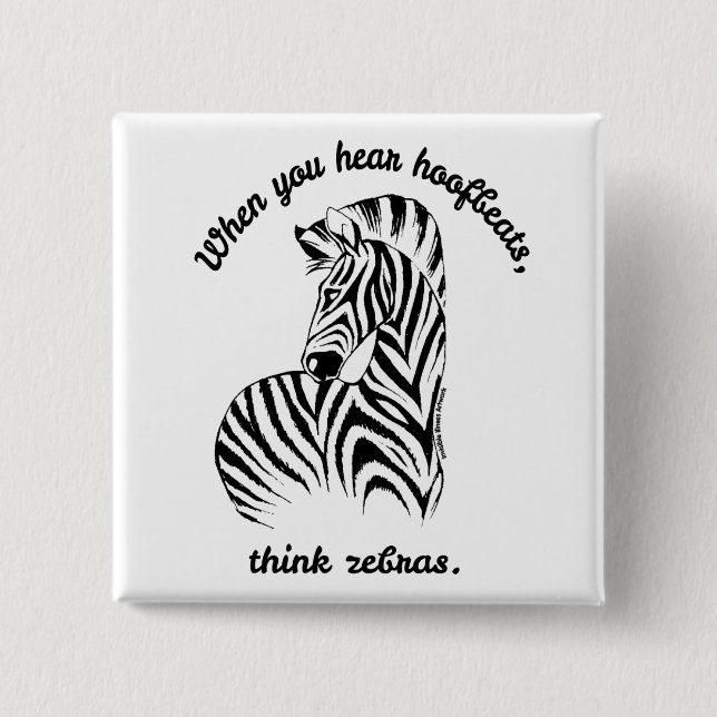 Think Zebras 15 Cm Square Badge (Front)