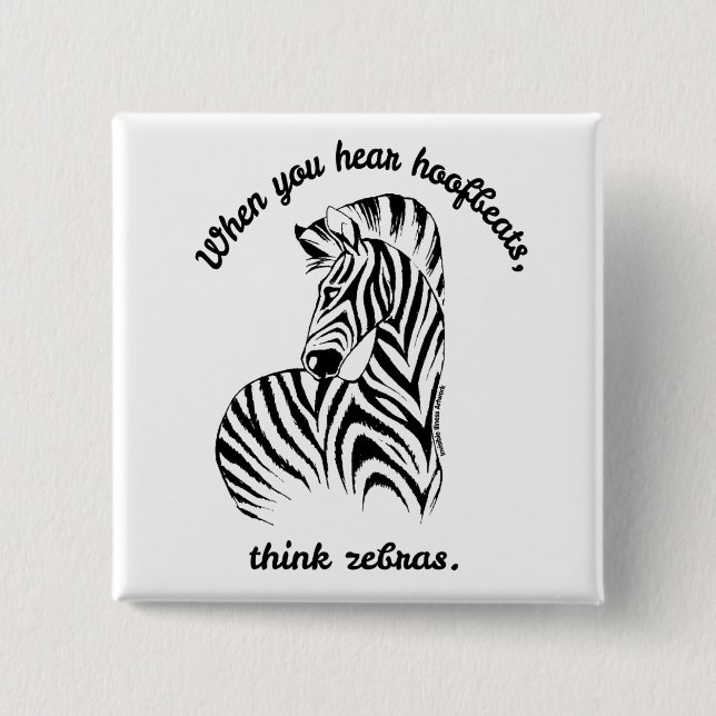 Think Zebras 15 Cm Square Badge (Front)