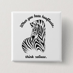 Think Zebras 15 Cm Square Badge