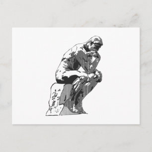 thinker postcard