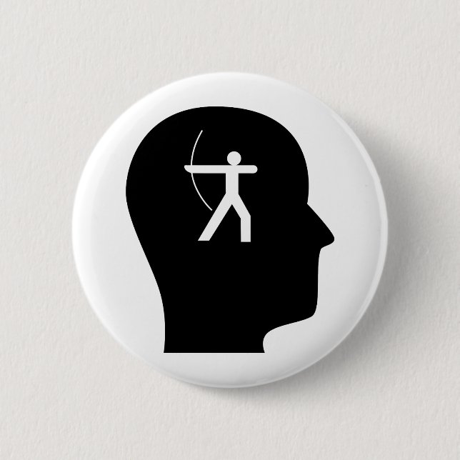 Thinking About Archery 6 Cm Round Badge (Front)
