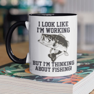 Thinking About Fishing At Work Coffee Mug