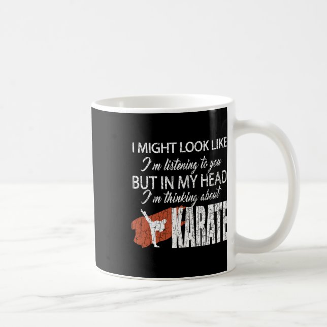 Thinking About Karate Funny Martial Arts Black Bel Coffee Mug (Right)