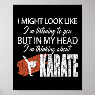 Thinking About Karate Funny Martial Arts Black Bel Poster