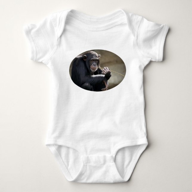 Thinking About Monkeying Around Baby Bodysuit (Front)