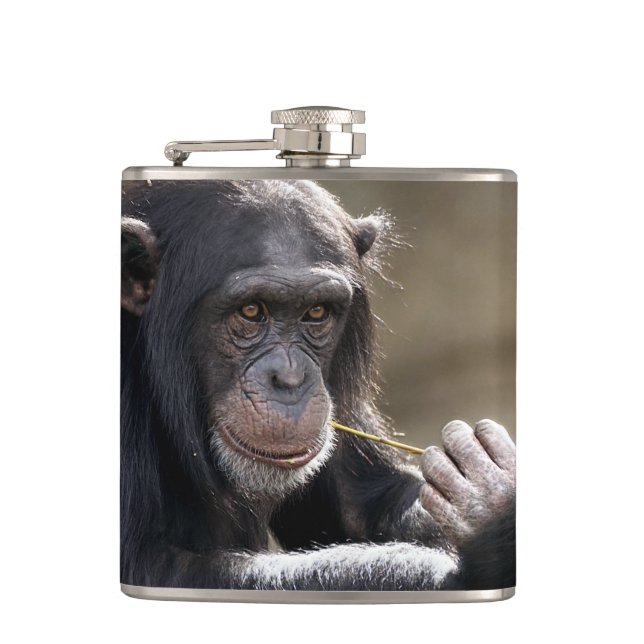 Thinking About Monkeying Around Hip Flask (Front)