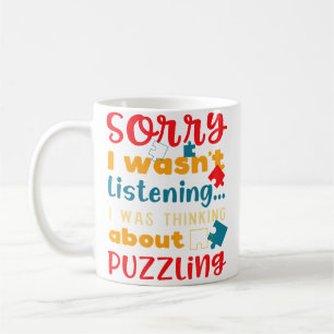 Thinking About Puzzling Jigsaw Hobby Puzzler Coffee Mug