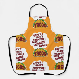 Thinking About Tacos Tasty Food Humour Pattern Apron