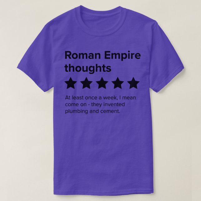 Thinking about the Roman Empire Five Stars Roman E T-Shirt (Design Front)