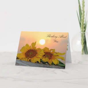 Thinking about You and Missing You Sunflower Card
