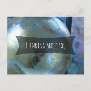 Thinking About You Glass Gold Leaf Orb Postcard