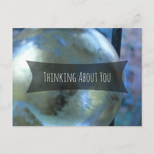 Thinking About You Glass Gold Leaf Orb Postcard (Front)