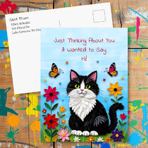 Thinking About You   Saying Hi Personalized Postcard