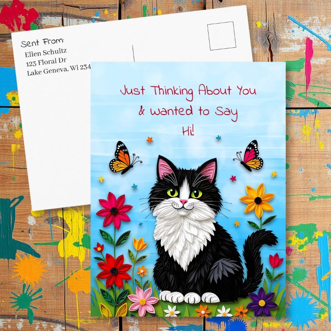 Thinking About You | Saying Hi Personalized Postcard (Creator Uploaded)