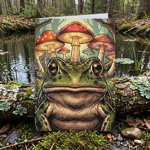 Thinking About You Vintage Cottagecore Frog Card