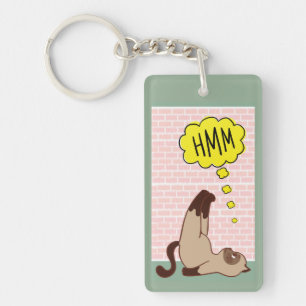 Thinking cat key ring