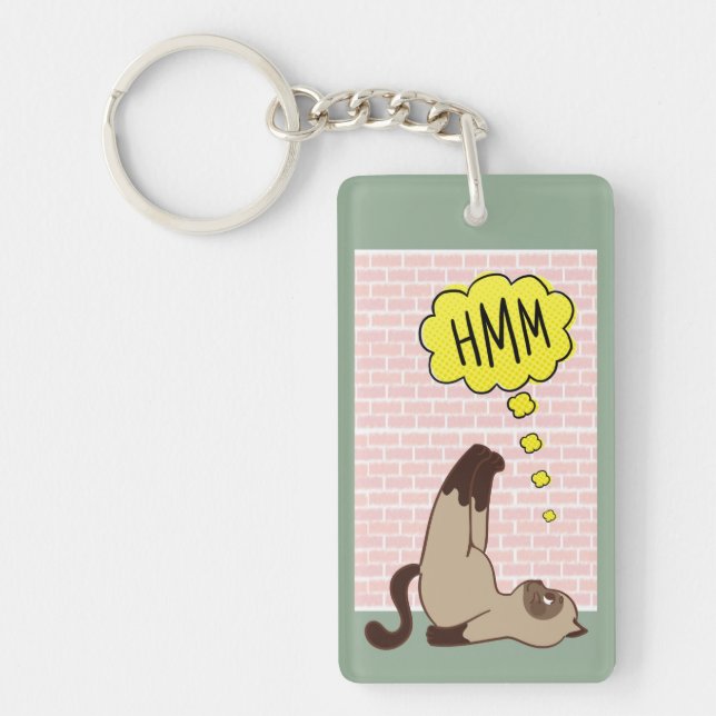 Thinking cat key ring (Front)