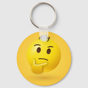 Thinking Face Emoji Personalised Name Key Ring
