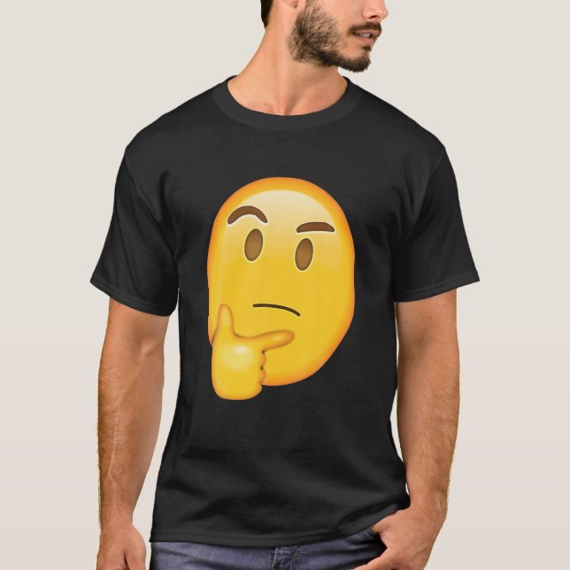 Thinking Face Light Bulb Funny Having Idea Hmmm Hm T-Shirt (Front)