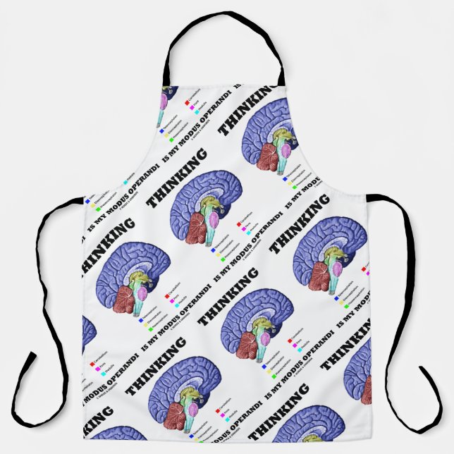 Thinking Is My Modus Operandi Brain Anatomy Apron (Front)
