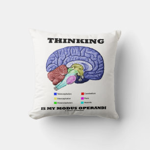 Thinking Is My Modus Operandi Brain Anatomy Cushion