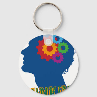 Thinking man key ring