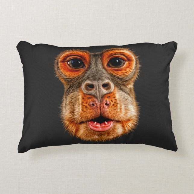 Thinking Monkey Meme Decorative Cushion (Front)