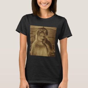 Thinking Monkey Meme Vintage Retro  T-Shirt