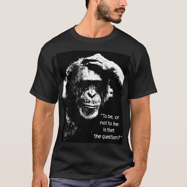 Thinking Monkey Pop Art Shakespeare Quote Men's T-Shirt (Front)