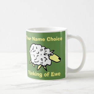 Thinking of Ewe - with Personalised Name Coffee Mug