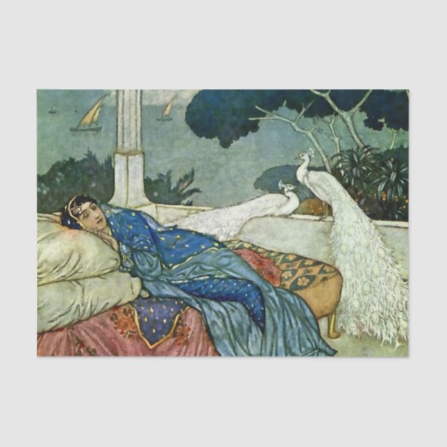 “Thinking of Lady Yang” by Edmund Dulac Tissue Paper (Front)