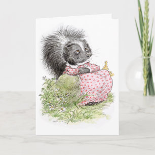 "Thinking of phew" Dreamy Skunk Greeting Card