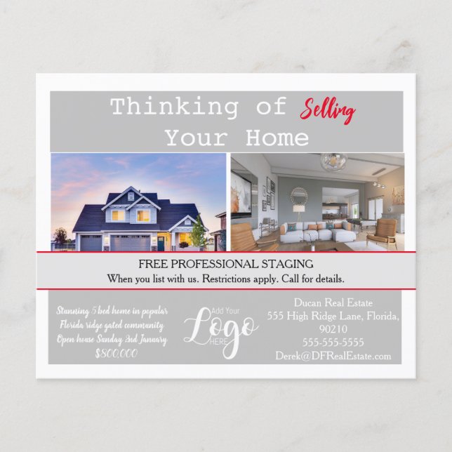 Thinking of Selling Your Home Postcards flyer (Front)