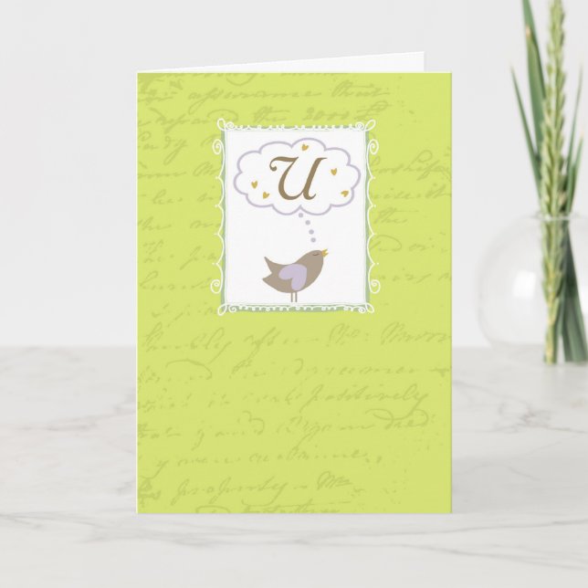 Thinking of "U" with Love Card (Front)