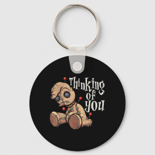 Thinking Of Voodoo Doll With ns Funny Halloween Key Ring