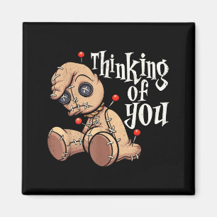 Thinking Of Voodoo Doll With ns Funny Halloween Magnet
